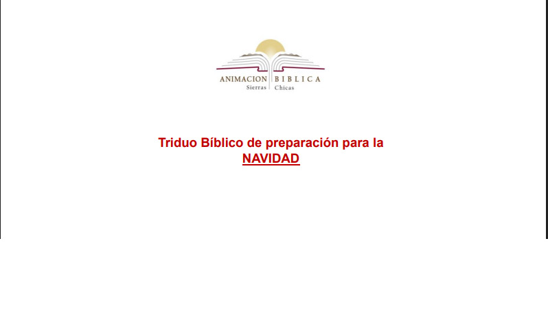 Triduo Bíblico de preparación para la NAVIDAD